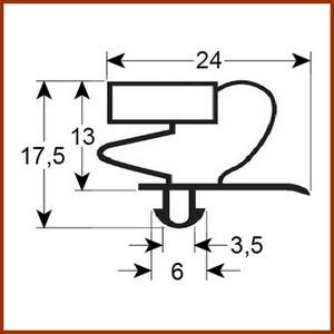 Joint de porte de  frigo ASCASO tronçon 2 m profil 9012 à clipser PIECE D'ORIGINE
