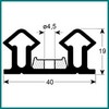 Angle de Joint de chambre froide FERMOD mod.67 00067CN R025 00252NR250  profil 9987 à visser noir