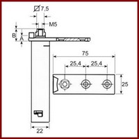 Charnière encastrée SILKO 690574 MA4837000 de porte de frigo hauteur 98,5 mm PIECE D'ORIGINE