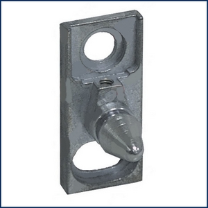 Gâche pour poignée de porte ZANUSSI 6186-02.0202  H 5mm L 48mm lar. 21mm réglable dist.trou 31mm avec tourillon 