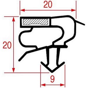 Joint  encastrer HORECA-SELECT GPS1600  510x410 mm PIECE D'ORIGINE 