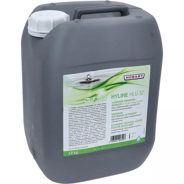 Détergent universel Hobart Hyline HLU-32 bidon 12 kgDétergent liquide universel Hobart Hyline HLU-32 12 kg pour lave-vaisselle professionnels CHR. Formule intensive sans chlore adaptée à l’eau douce a