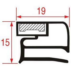 Joint pour porte de frigo DEMI-BORD 600x495 mm PIECE D'ORIGINE