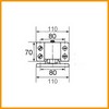 Loqueteau FERMOD 1216/1920 1925/1926  H 70mm L 110mm lar. 70mm dist. fix. 80mm