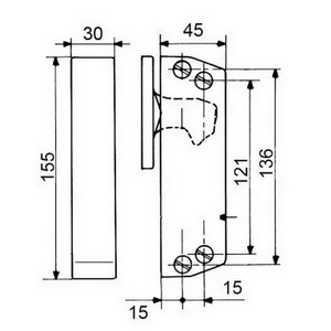 Bloc de serrage ou serrure fixe FERMOD 1925 1926 6303602 de fermeture de chambre froide entraxe de 121/136 mm PIECE D'ORIGINE