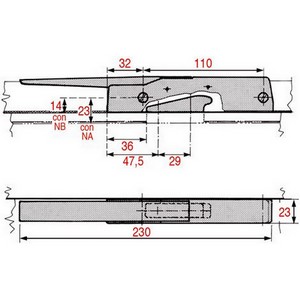 Fermeture FERMOD 005712114  571.21 pour porte de frigo  entraxe 110 mm poignée chromé avec gâche PIECE D'ORIGINE