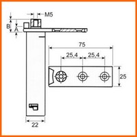 Charnière encastrée de porte de frigo MARENO 4837000 MA4837000 hauteur 100 mm PIECE D'ORIGINE