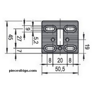 Plaque de montage STUV 3.31.0450.0 épaisseur 8,5mm L 45mm lar. 50,5mm