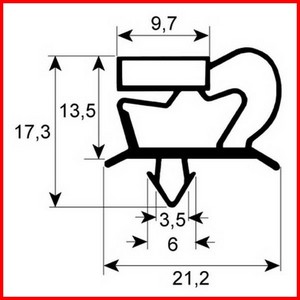 Joint de porte de frigo MBM /ALP082725 900018  par tronçons 2 m profil 9048 à clipser PIECE D'ORIGINE