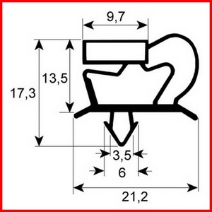 Joint de porte de frigo ISA par tronçons 2 m profil 9048 à clipser PIECE D'ORIGINE