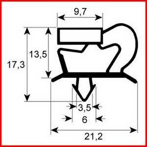 Joint de porte de chambre froide  ATEL 11RF002 tronçons 2 m profil 9048 à clipser PIECE D'ORIGINE