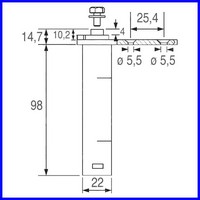 Charnière encastrée de porte de frigo FAJOTA DB.474 hauteur 98 mm PIECE D'ORIGINE