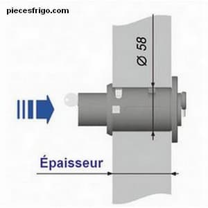Fermeture pour porte de chambre froide RAHRBACH 7150-020010 épaisseur de porte 100 mm PIECE D'ORIGINE