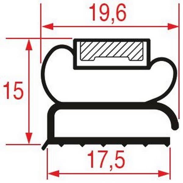 Joint  SAGI demi-bord profil 2003 9207 longueur 2000 mm PIECE D'ORIGINE
