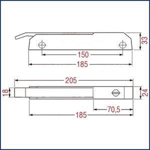 Fermeture Universel droite gauche sans serrure  PIECE D'ORIGINE 