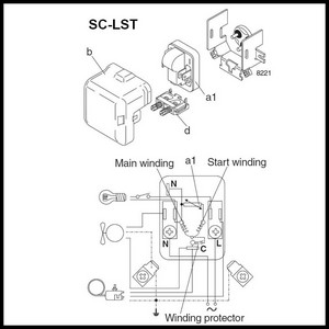 Schémas de branchement du compresseur Danfoss SECOP série SC-LST