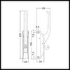 Fermeture de porte de frigo IMAMOGLU I-103 poignée chromée coudée 686C entraxe 120 mm avec serrure 