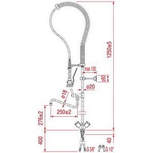 Groupe douche top-class+col de cygne RDF RUB.DEL FRIULI 00958013 PIECE FRIGO