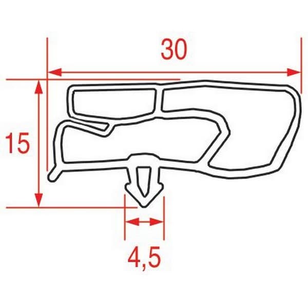 Joint de tiroir Universel de porte de frigo dimensions 390x160 mm  PIECE D'ORIGINE