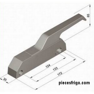 Fermeture pour porte de frigo RAHRBACH 6201 6186-020001 entraxe 124  et 133 mm PIECE D'ORIGINE