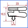 Joint de porte de  frigo ASCASO 288733 BU.615 tronçon 2 m profil 9050 à clipser PIECE D'ORIGINE BLANC