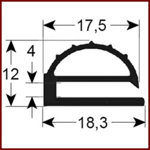 Joint de porte de frigo ASCASO BU.762 tronçon 2,3 m type 9102 à visser sans bande magnétique PIECE D'ORIGINE