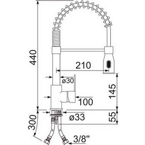 Douche vaisselle prélavage classic 440 mm mélangeur monotrou PIECE D'ORIGINE