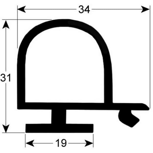 Joint de porte de chambre froide  profil 9981 à clipser de 6 m  PIECE D'ORIGINE