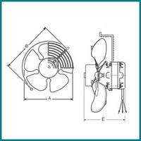 Ventilateur WEIGUANG avec grille YWF6E-450S hélice Ø 450 mm aspirant  PIECE D'ORIGINE	