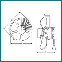 Ventilateur COOLEO avec grille pour utilisation extérieur hélice Ø 250 mm aspirant