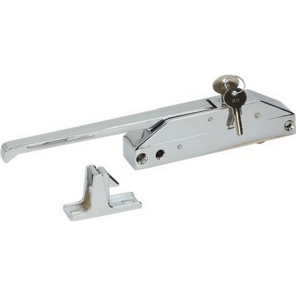 Fermeture pour porte de frigo poignée droite FERMOD G695 entraxe 117/133 mm avec serrure