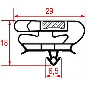 Joint magnétique à encastrer 590x390 mm profil 1089 gris