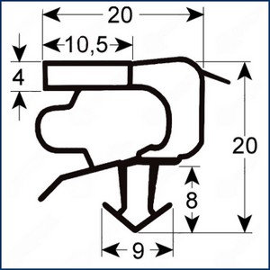 Joint à encastrer HORECA-SELECT GPS1600  510x410 mm PIECE D'ORIGINE 