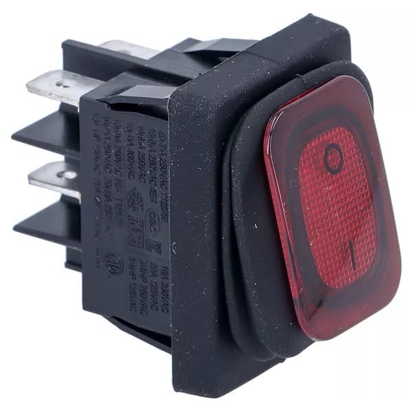 Interrupteur bipolaire rouge 16A 250v