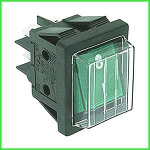 Interrupteur lumineux vert avec marquage I O étanche METALCARRELLI 003252060001 003252060002 R0056 R0096