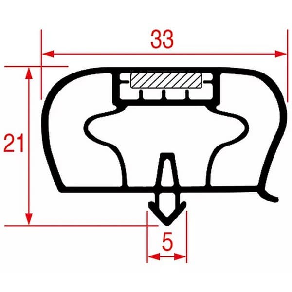 Joint magnétique à encastrer 1565x656 mm Infrico 900979