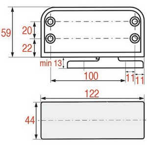 Gâche avec bloc de serrage 075  INTERTECNICA R018862