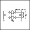 Charnière de porte de frigo LB50 Inox hauteur 50 mm