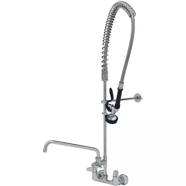 Douchette prélavage T&S murale 152 mm avec flexible inox 1118 mm