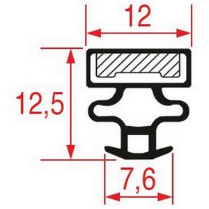 Joint de porte de  frigo ASCASO  tronçon 2,20 m à clipser PIECE D'ORIGINE