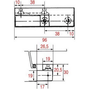 Charnière FERMOD 306/5 306 306.01 0030601DET  chromée  hauteur 96 mm  PIECE D'ORIGINE 