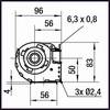 Ventilateur ELECTROLUX 0K4850 CM.723 turbine Ø 60 mm L 2 x 180 mm -30°+100°C PIECE D'ORIGINE
