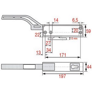  Fermeture GERMANI 2225 Dr Gau avec clé et gâche de porte  PIECE D'ORIGINE