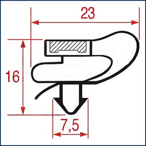 Joint  encastere fORCAR  610x480 mm PIECE D'ORIGINE 