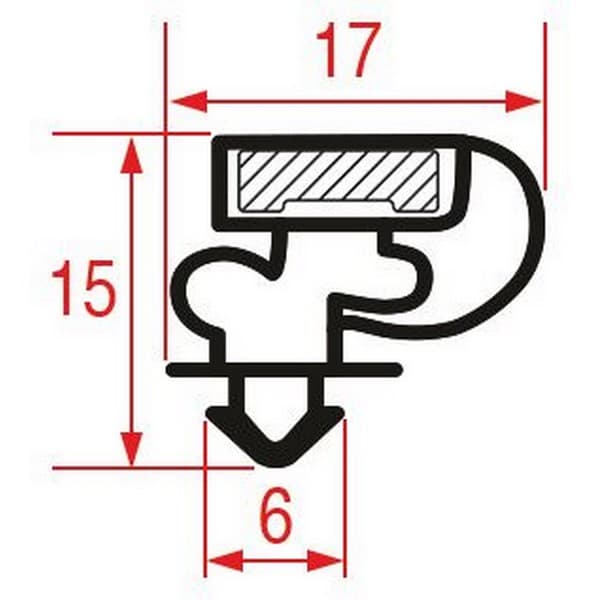 Joint Universel à encastrer magnétique profil 1056 - L 2550 mm PIECE D'ORIGINE