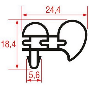 Joint de porte de  frigo MODULAR tronon 2 m  clipser PIECE D'ORIGINE