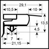 Joint de porte de chambre froide  DEXION par tronon 2 m profil 9773  clipser PIECE D'ORIGINE