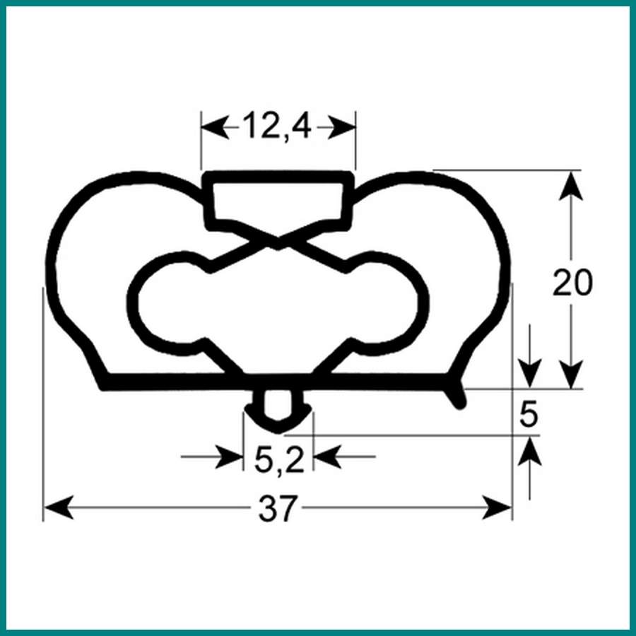 Joint de porte de frigo INFRICO 2,5 m tronçon 2,5 m profil 9798 à clipser  PIECE D'ORIGINE