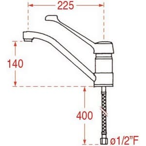 Mitigeur monotrou  RDF RUB.DEL FRIULI 00208223 00207203 à levier long PIECE D'ORIGINE