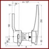 Fermeture de chambre froide épaisseur  STUV 3.31.2704.1  porte 100mm L 313mm H 54mm lar. 227mm butée à droite  